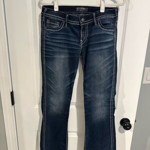 Silver Twisted Boot Cut Jeans